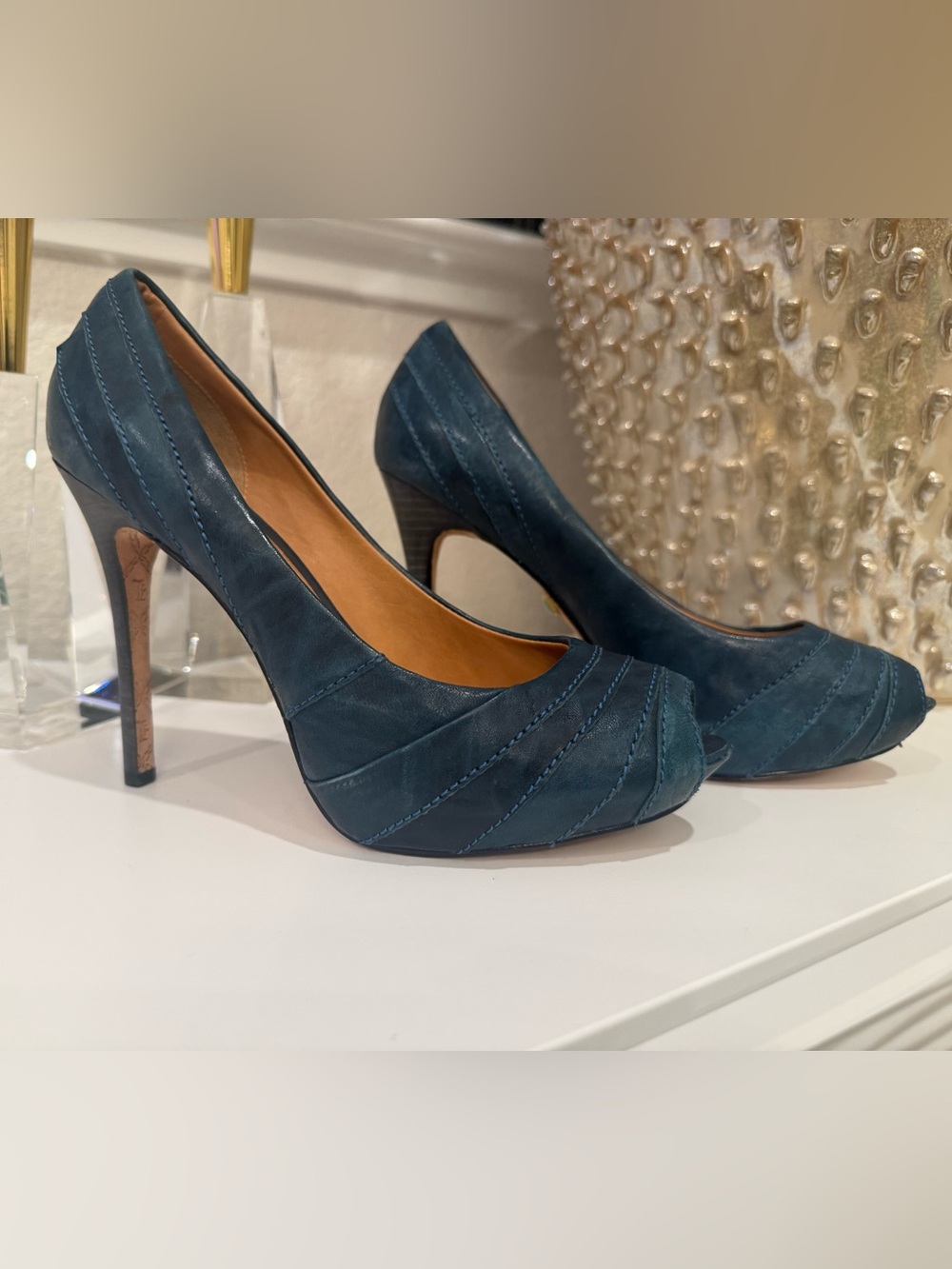 L.A.M.B. By Gwen Stefani Teal Blue High Heel Pumps